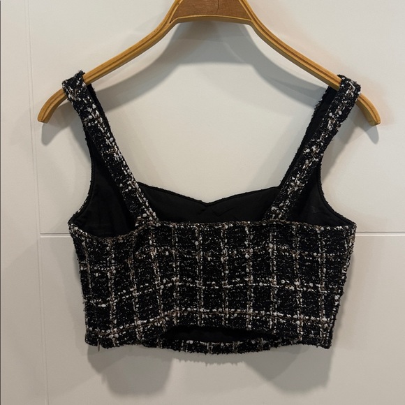 Abercrombie & Fitch Black and White Plaid Crop Top size small - Picture 4 of 7